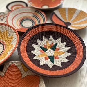 Set of 9 baskets for wall, baskets, wall decor, gift, home gift, Boho wall decor, Round Wicker bowl, Balcony decor,living room decor
