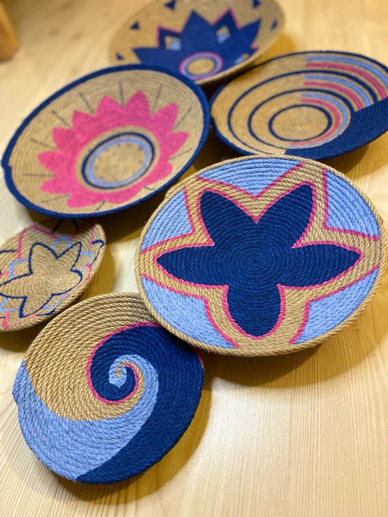 Set of 6 Baskets for Wall Basket Baskets Wall Decor Gift Etsy