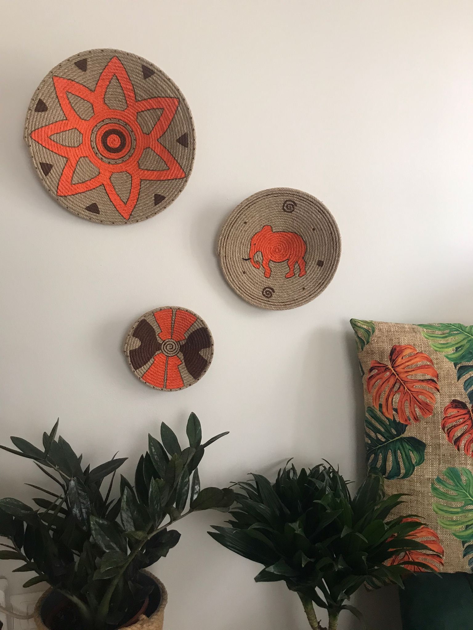 Set of 3 Baskets for Wall, Baskets, Wall Decor, Gift, Home Gift, Boho