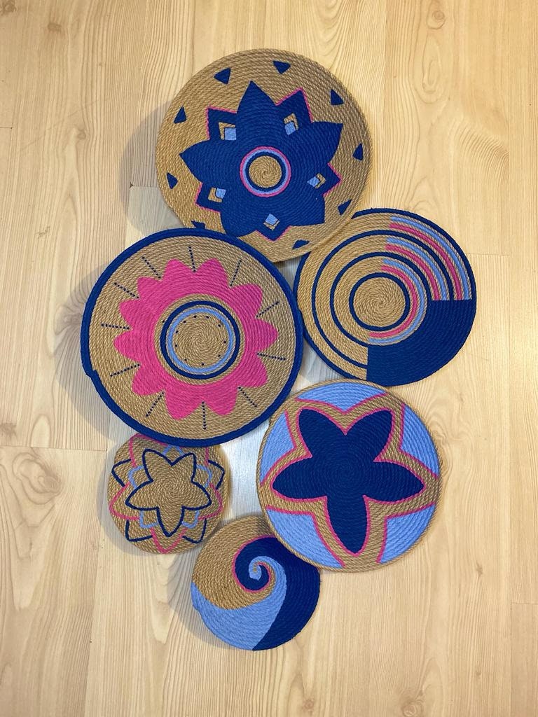 Set of 6 Baskets for Wall Baskets Wall Decor Gift Home Etsy