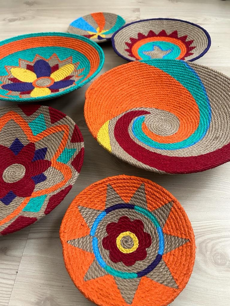 Set of 6 Baskets for Wall, Baskets, Wall Decor, Gift, Home Gift, Boho