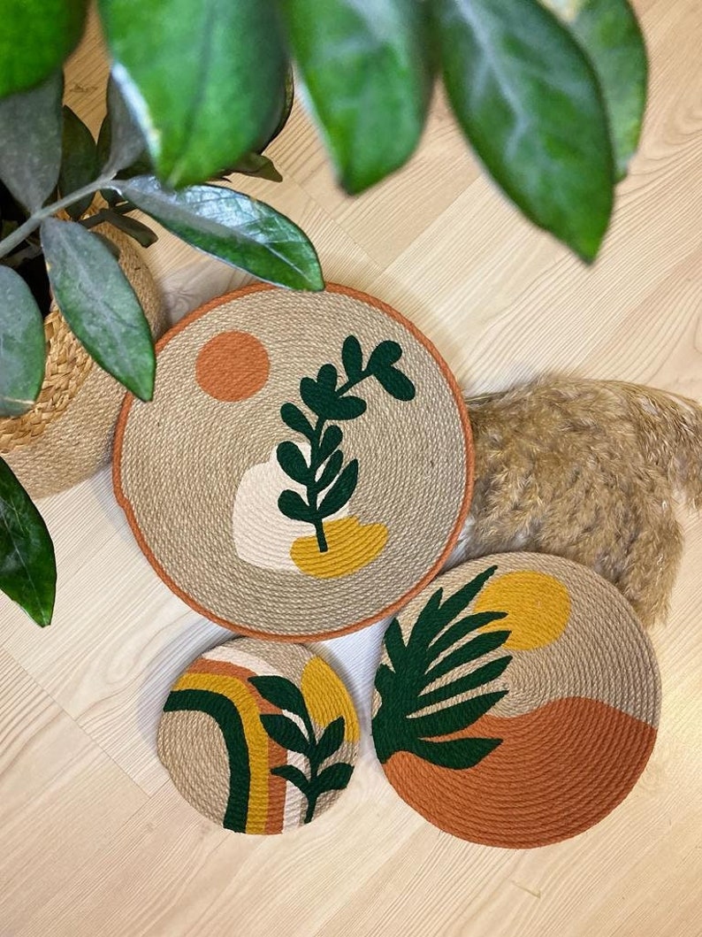 Set of 3 Baskets for Wall, Baskets, Wall Decor, Gift, Home Gift, Boho