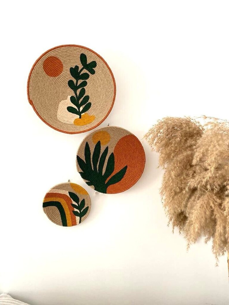 Set of 3 Baskets for Wall, Baskets, Wall Decor, Gift, Home Gift, Boho