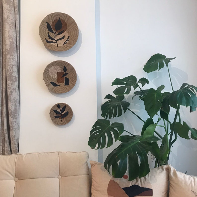 Set of 3 Baskets for Wall Baskets Wall Decor Gift Home Etsy