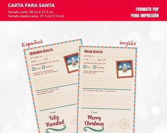 Santa Letter - Print one for each child. Letter to Santa, Print, PDF Print.