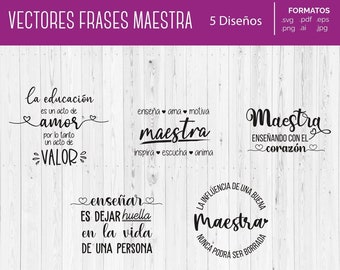 Frases Maestra en español - Día del Maestro - maestra svg -  maestra png - maestra jpg - maestra pdf - maestra svg