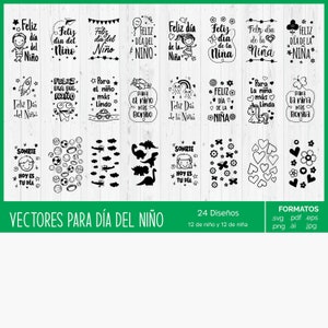 Día del Niño - Niña - SVG - niño - niña - PNG - jpg - PDF - niño svg - niña - en español