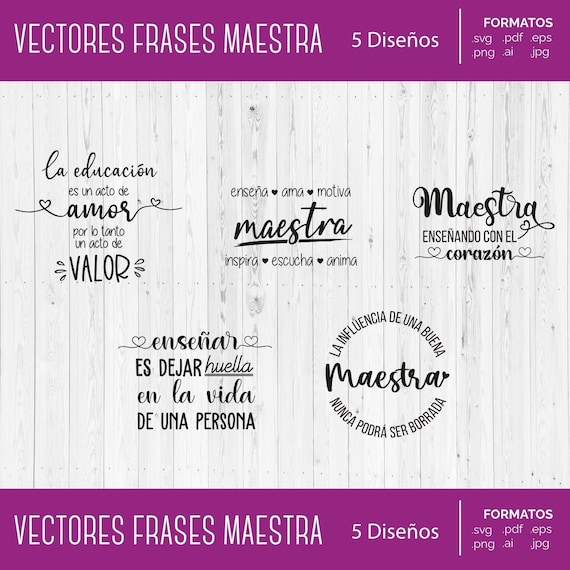 Phrases Teacher in Spanish Teacher's Day Teacher Svg Etsy