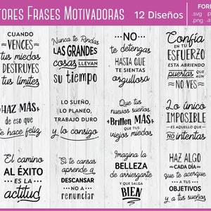Paquete de Vectores Frases Motivadoras - Inspiradoras - SVG BUNDLE en español - archivo digital de frases svg - png - jpg - pdf - eps