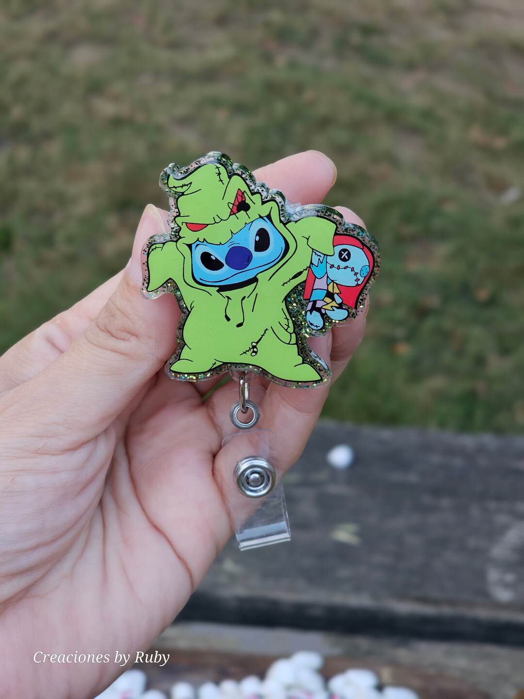 Stitch in Oogie Boogie Costume Badge/stitch Badge Reel/oogie Etsy