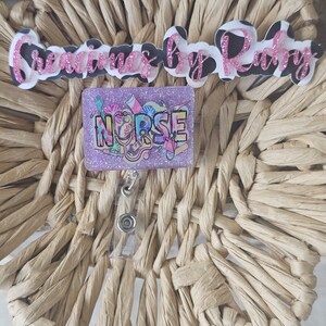Purple nurse badge reel/Nurse badge reel