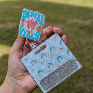 Dental vibes badge and buddy set/ dental badge reel/badge reel and badge buddy set/dental accessories