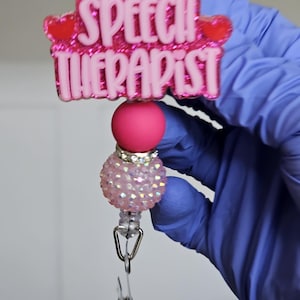 Speech therapist badge reel/Speech pathologist badge reel