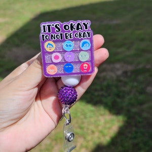 It&#39;s OK not to be okay badge reel/ inside out badge reel