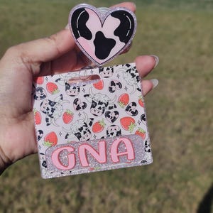 Cutsey cow badge reel and buddy set