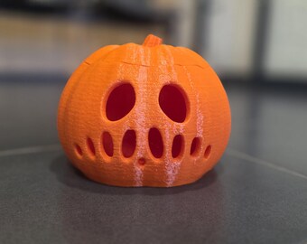 20cm Halloween Pumpkin with LED Candle, Textured Pumpkin Lantern with Lid, Autumn Decoration, Table Centerpiece