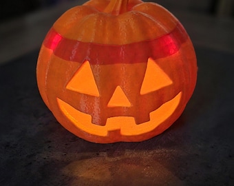 Citrouille lumineuse Halloween 36 cm, lanterne citrouille LED blanc chaud, décoration d'automne avec couvercle, centre de table