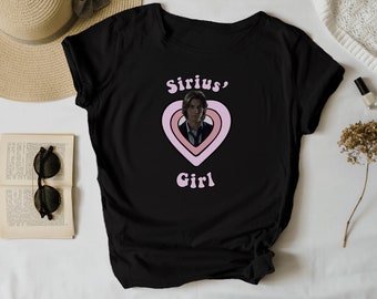 Sirius corazón de merchandising negro manga corta camiseta unisex merodeadores Padfoot estética