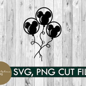 Svg, png, mickey ballon set, mickey svg, digitale download, vakantie, shirt, diy, cricut, familie, groepsshirt, silhouet, mickey head