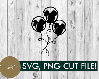 svg, png, Ballon-Set, mickey svg, digitaler Download, Urlaub, Shirt, diy, Cricut, Familie, Gruppen-Shirt, Silhouette, Mickey Kopf