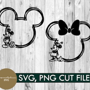Esboço triplo, mickey e minnie desenhados à mão, esboço, mickey, SVG, PNG, download digital, férias, camisa, faça você mesmo, cricut, svg, camisa de grupo