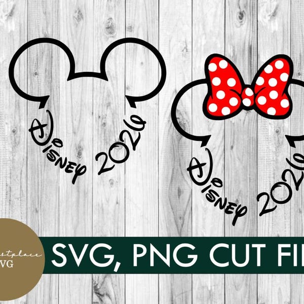 SVG, PNG, familia 2026, Mickey, Minnie, lazo de lunares de colores, descarga digital, vacaciones, camiseta, bricolaje, Cricut, familia, Mickey SVG, camiseta grupal