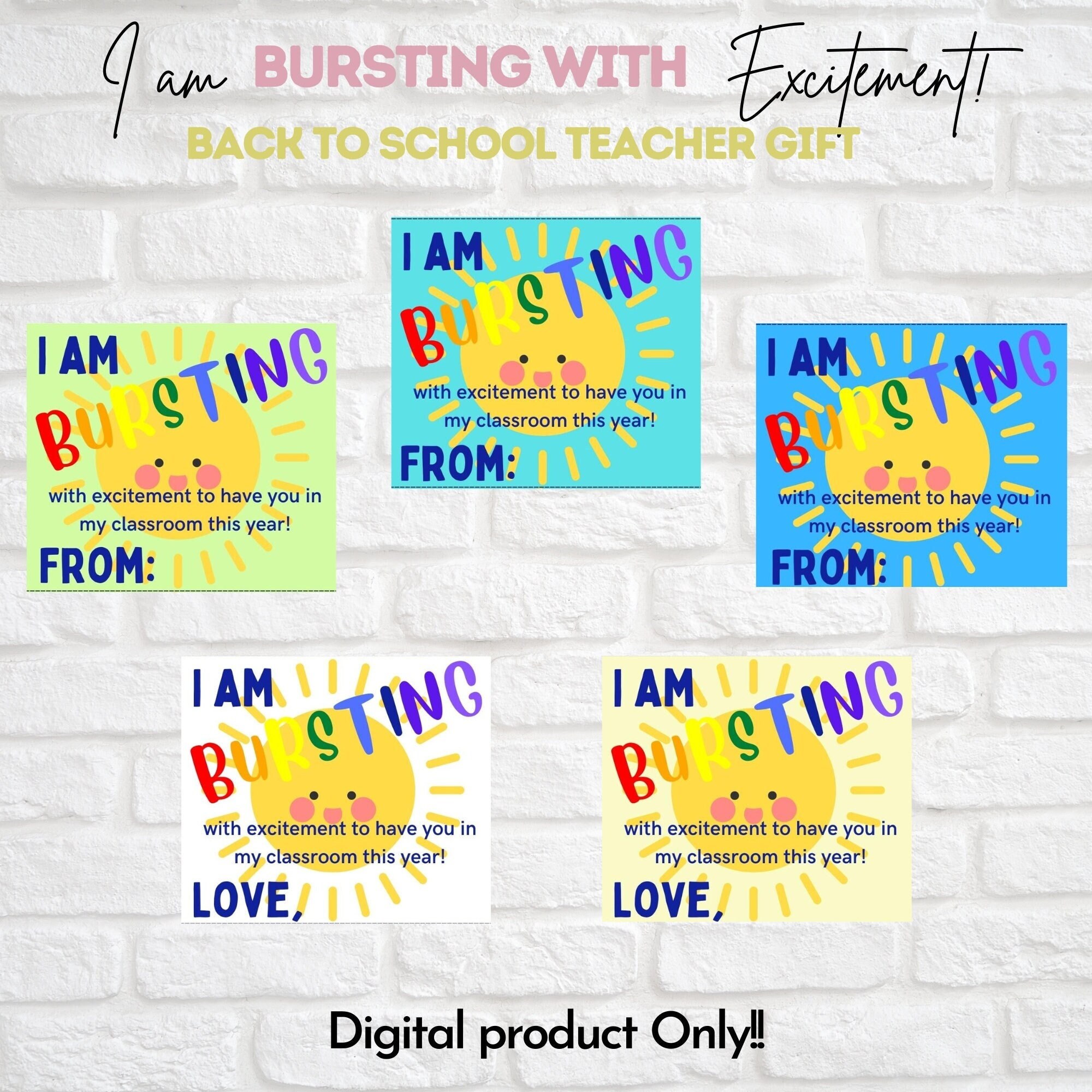 Back to School Starburst Gift Tag Printable for Students, Open House ...