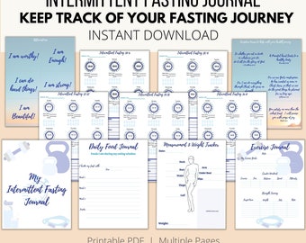 Intermittent Fasting Journal, Weight Loss Tracker (Digital Download)