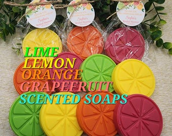 Citrus Soap Favors Orange Baby Shower Soap Favors Lemon Wedding Favors Little Cutie Favors Grapefruit Lime Clementine Gift For Her Soap