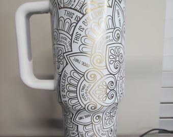 Hidden Swear Word 40oz Tumbler Mandala Funny Cuss Words Tumbler