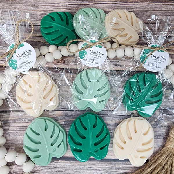 Monstera Soap Favors Elegant Wedding Favors Safari Baby Shower Favors Jungle Wild One Themed Decorations For Birthday Party Greenery Gift