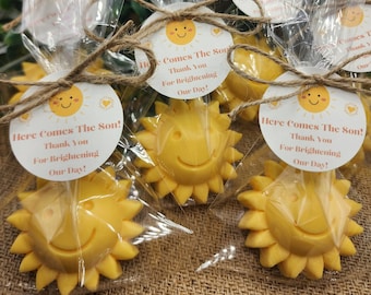 Sun baby shower soap favors sunshine soap here comes the son soap baby shower sun favors birthday party gift you are my sunshine
