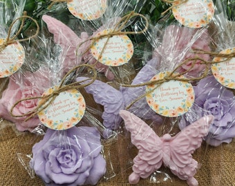 Butterfly and rose soap favors flower soap favors baby shower favors bridal shower favor gift for her party decorations for girl