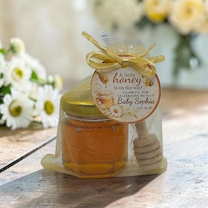 Personalized Honey Jar Favors | Baby Shower Favors | Wedding Favors | Custom Honey Pot Favors | Bridal Shower | Party Favors | Bee Theme