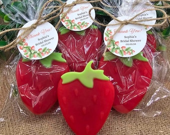 Strawberry Soap Favors Baby Shower Favors Berry First Birthday Party Favors Sweet Strawberry Decorations Gift For Her Summer Fruit Favors