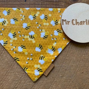 Reversible Dog Bandana | Yellow Bees