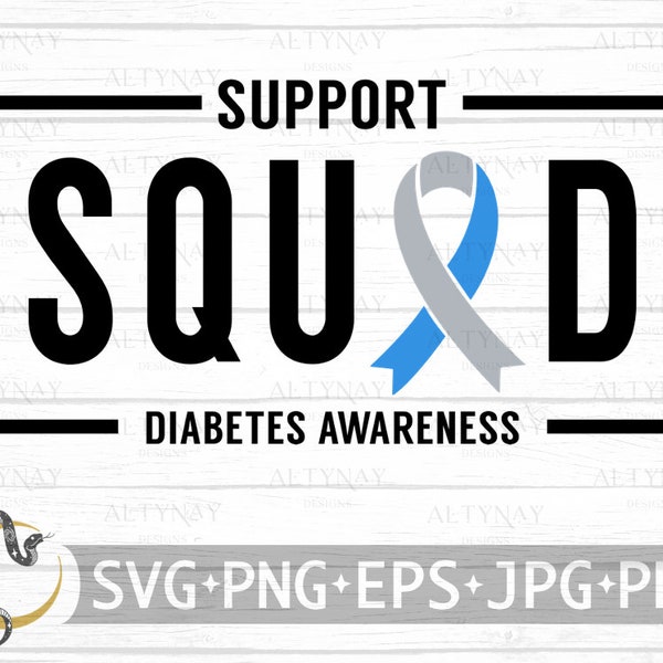 Diabetes Awareness Support Squad SVG, Diabetes Awareness SVG, Type 1 Diabetes Awareness SVG, Diabetes Support svg for Cricut Silhouette