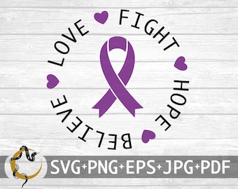 Lupus Awareness Ribbon SVG, Lupus Fight Hope Love Believe, Lupus Awareness Ribbon, Lupus Fight, Purple Ribbon, Lupus svg Cricut Silhouette