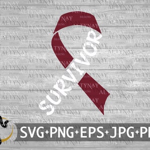 Head & Neck Cancer Survivor Ribbon SVG, Head and Neck Cancer Awareness, Head and Neck Cancer Fighter Warrior, Hope Believe Cancer Support