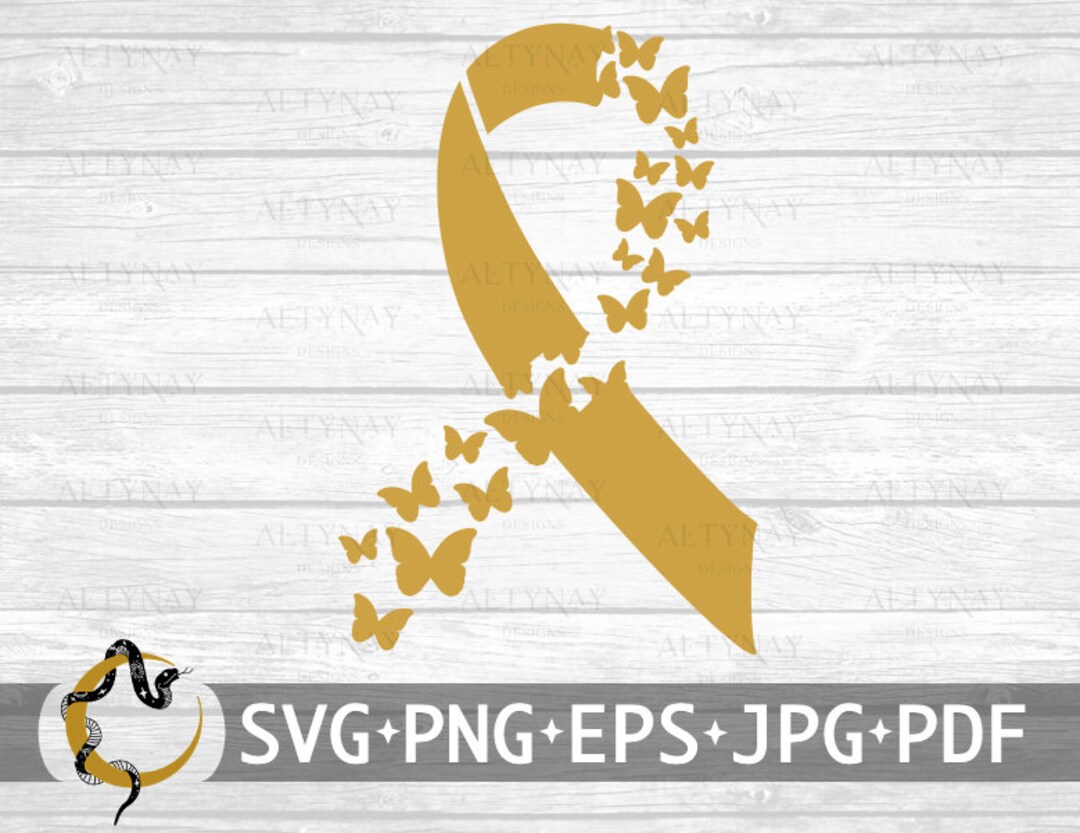 Childhood Cancer Butterfly Ribbon SVG, Childhood Cancer SVG, Childhood