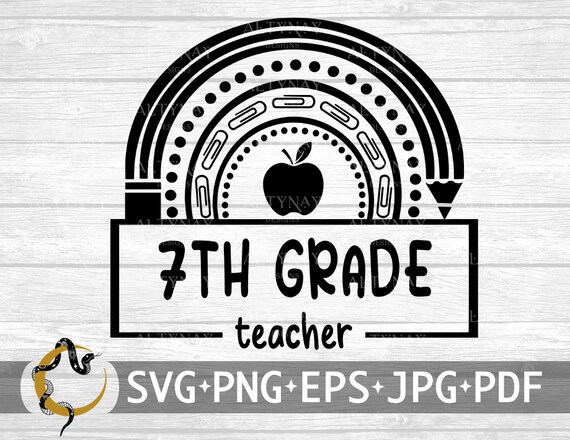 Seventh Grade Teacher Rainbow SVG Teacher Rainbow SVG Cute - Etsy