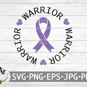 Cancer Awareness Warrior SVG, Ribbon Lavender SVG, All Cancer Awareness Ribbon SVG, svg cut file for Cricut Silhouette
