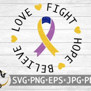 Bladder Cancer Fight Hope Believe Love SVG, Bladder Cancer Ribbon SVG, Bladder Cancer Awareness, Bladder Cancer svg, svg Cricut Silhouette