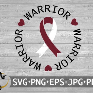 Head and Neck Cancer Warrior SVG, Head and Neck Cancer SVG, Head and Neck Cancer Awareness Ribbon, Cancer Warrior SVG, svg Cricut Silhouette