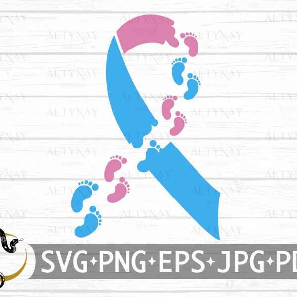 Infant Loss Footprint Ribbon SVG, Baby foot svg, Miscarriage SVG, Infant Loss Ribbon SVG, Pregnancy Loss svg, svg for Cricut Silhouette