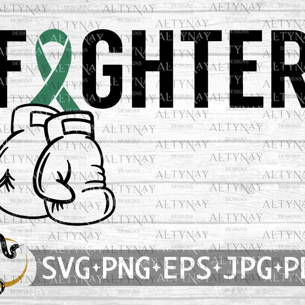 Liver Cancer Fighter Awareness SVG, Liver Boxing Gloves Ribbon, Ribbon Emerald SVG, Liver Cancer Support, Cancer Warrior svg Cricut