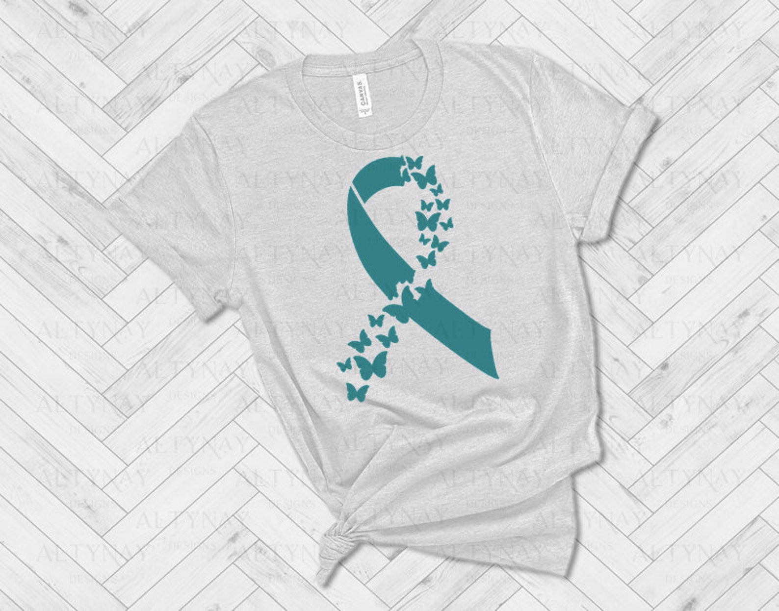 Ovarian Cancer Butterfly Ribbon SVG Ovarian Cancer Awareness Etsy