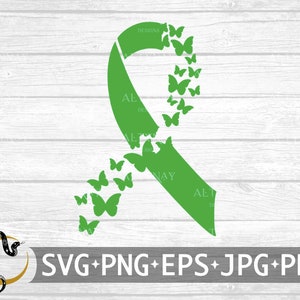 Organ Donor Butterfly Ribbon svg, Organ Donor Ribbon svg, Green Ribbon svg, Organ Donor Awareness svg, Transplant svg for Cricut Silhouette