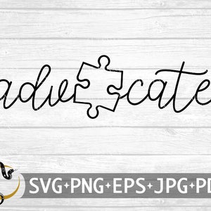 Autisme bewustzijn advocaat puzzel SVG, Autisme bewustzijn puzzel SVG, Autisme bewustzijn maand, Autisme advocaat SVG-bestand voor Cricut Silhouette