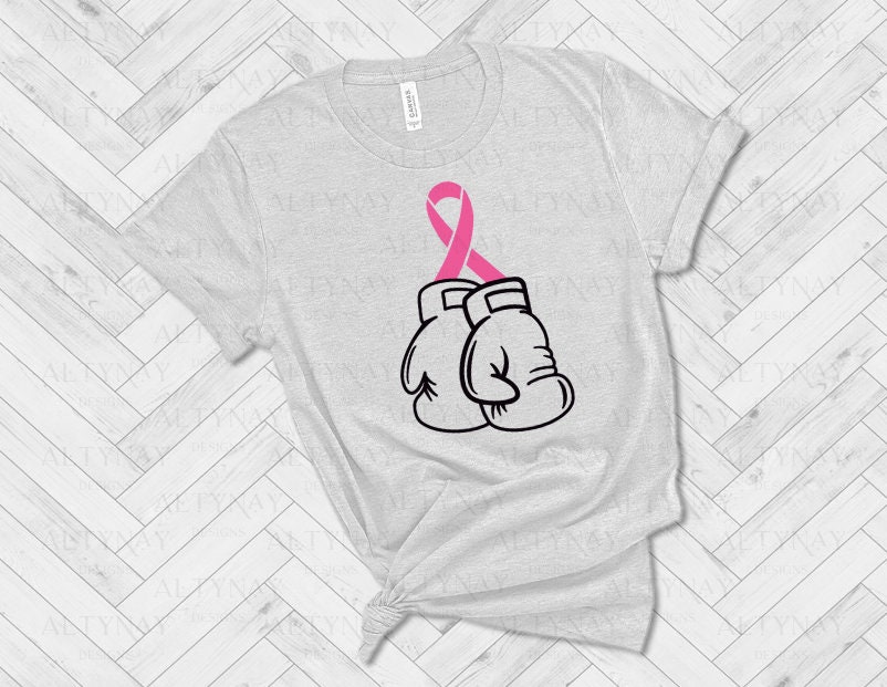 Breast Cancer Boxing Gloves Ribbon SVG Breast Cancer - Etsy